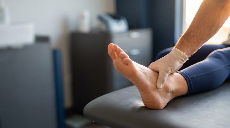 Topuk tabanında plantar fasyanın muayenesi